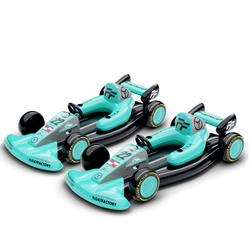 Teal Racing Pool Float | Winter Sled - Float Factory